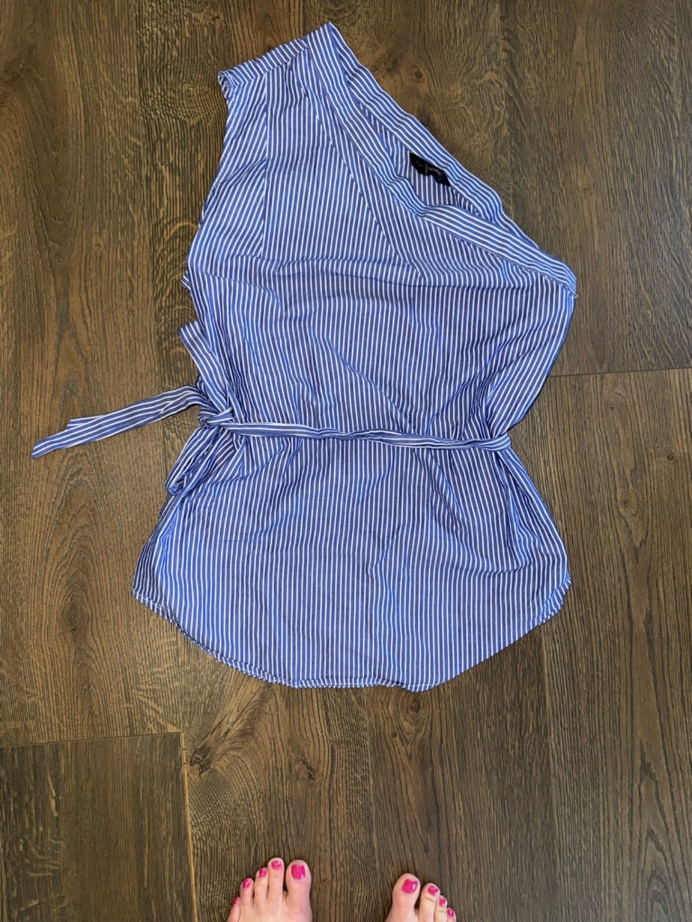 Banana Republic Blue and White Striped Shirt